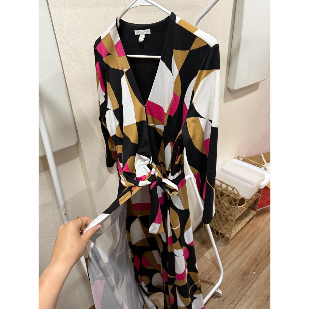 Funky Abstract Geometric Cato Office Business Dress Size Medium PETITE